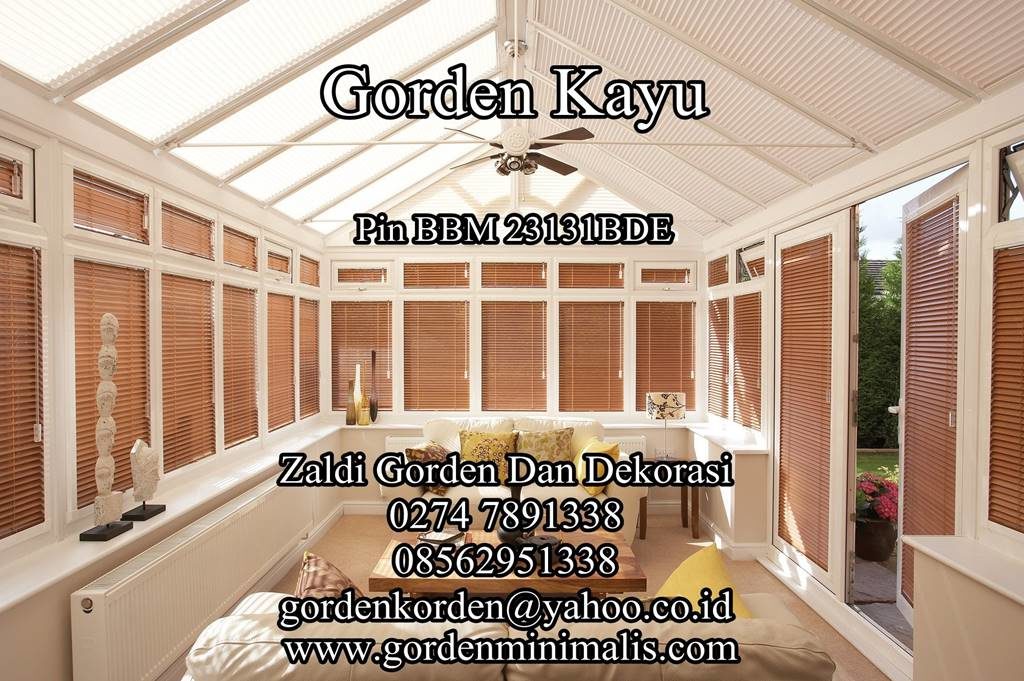 Tirai gorden kayu wooden blind krey kayu horizontal blind