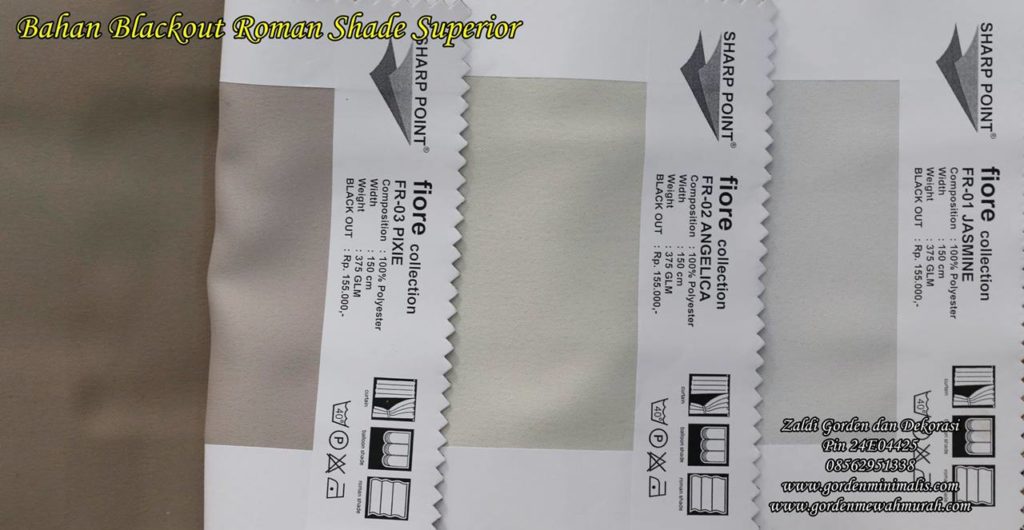 pilihan warna Gorden Roman Shade roller blind gorden lipat minimalis 