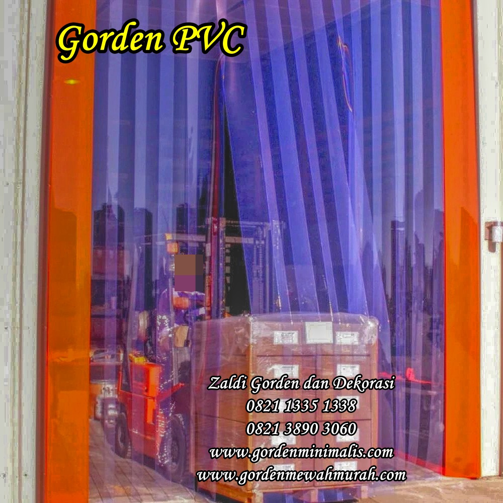 Gorden PVC Plastik Bening penyekat ruangan keluar masuk forklift