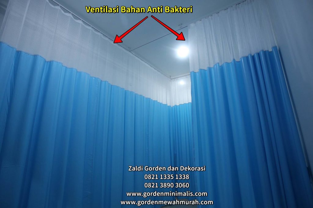 gorden rumah sakit bahan PVC anti noda anti bakteri