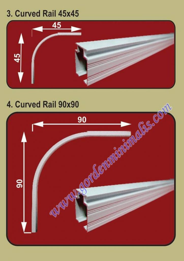 Rel lengkung untuk gorden rumah sakit