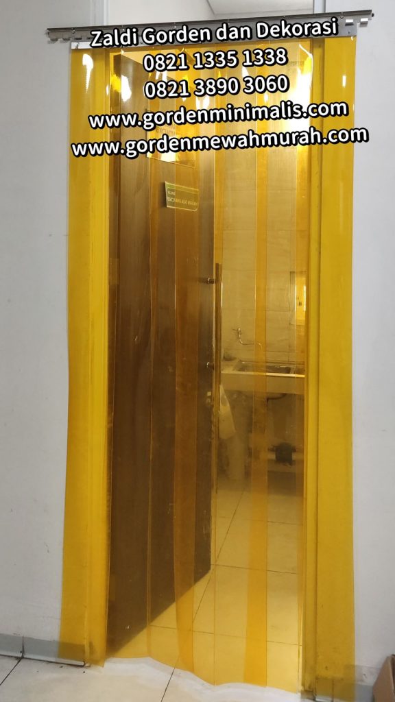Tirai Gorden Plastik PVC Transparan Untuk penyekat ruangan anti serangga pintu pabrik gudang restoran