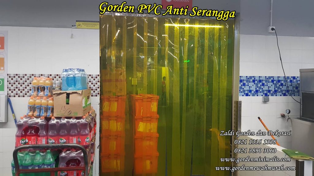 Tirai Gorden Plastik PVC Transparan Untuk penyekat ruangan anti serangga pintu pabrik gudang restoran