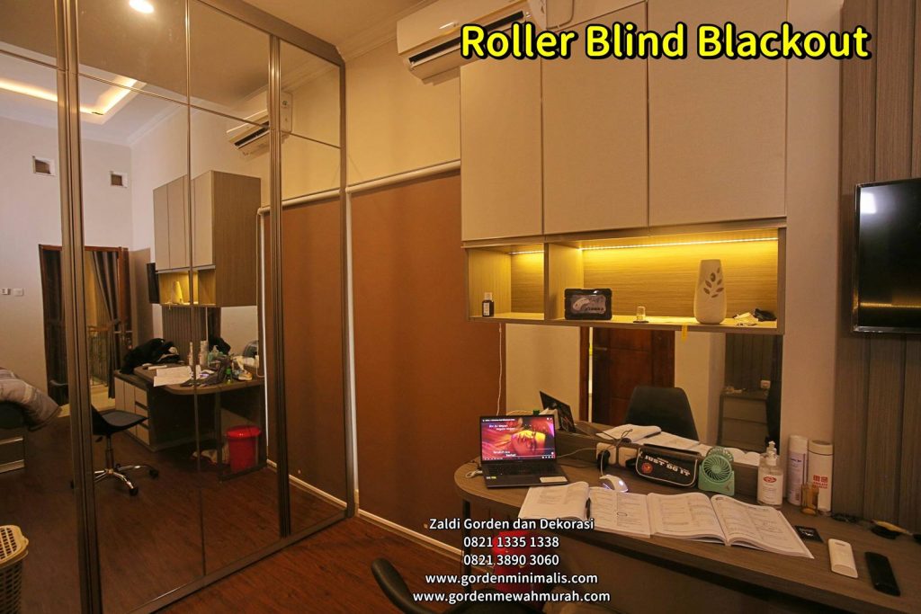 Gorden roller blind bahan blackout dari Zaldi Gorden