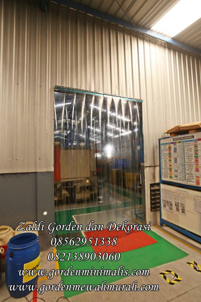 Gorden Plastik PVC Strip Curtain untuk sekat pabrik ruang bersih dapur rumah sakit dan restauran 1