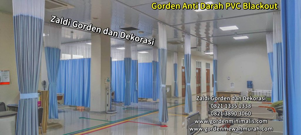 gorden rumah sakit bahan pvc anti noda anti bakteri untuk penyekat ruangan IGD 1