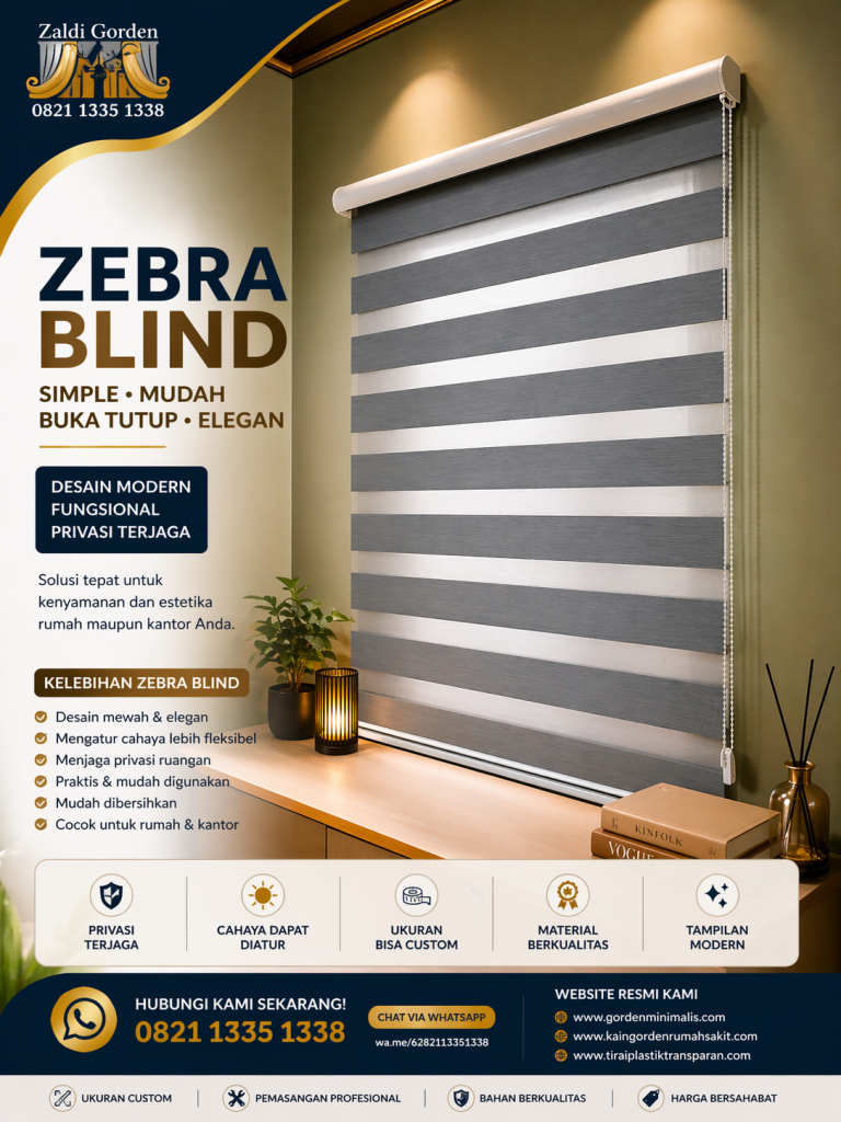Zebra Blind gorden minimalis modern untuk jendela kecil
