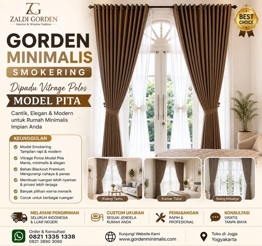 Gorden Minimalis terbaru bahan blackout model smokering 30