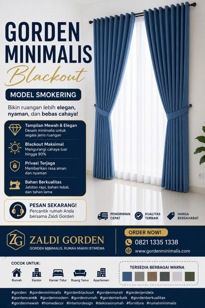 Gorden Minimalis terbaru bahan blackout model smokering 6