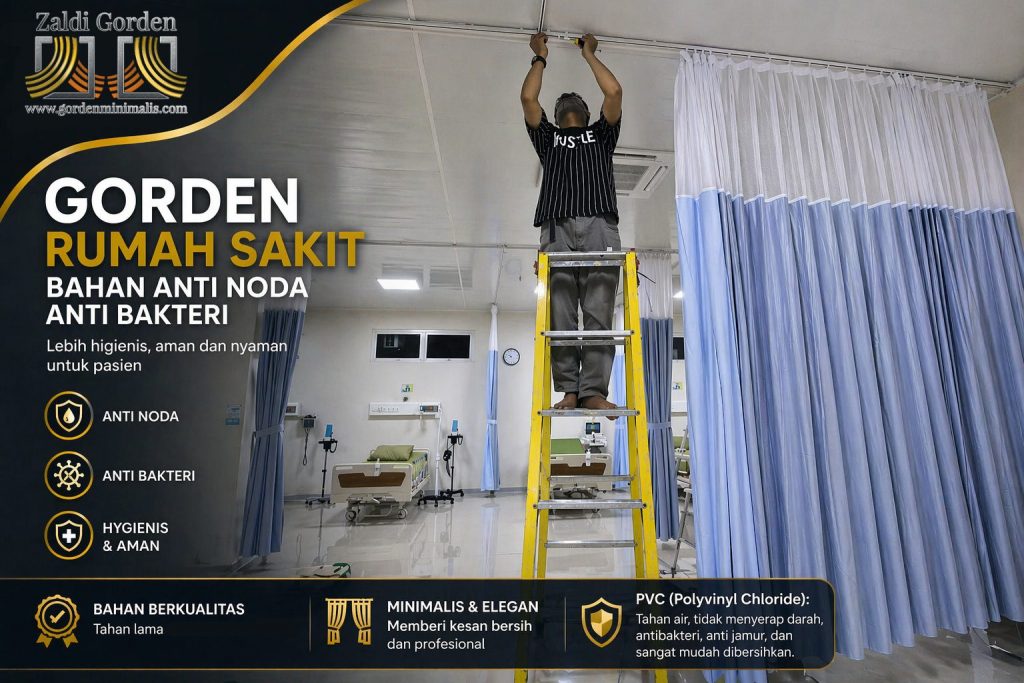 Gorden Rumah Sakit bahan PVC anti noda anti bakteri 5a