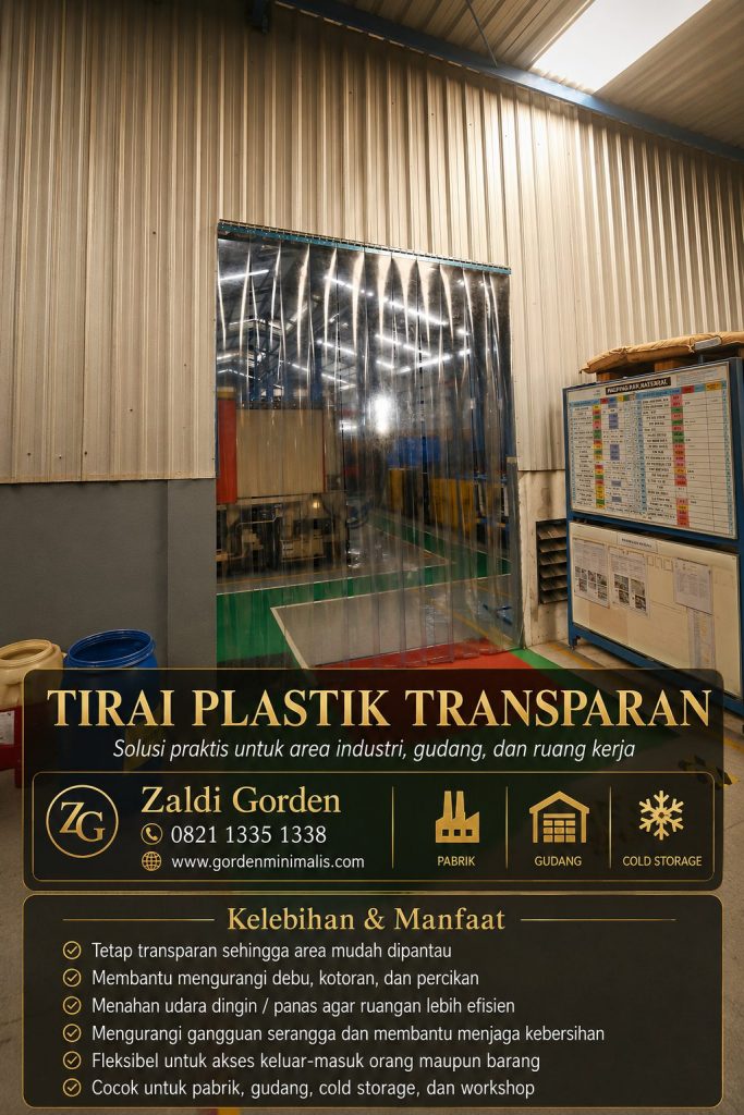 Tirai plastik transparan untuk pabrik industri gudang 1
