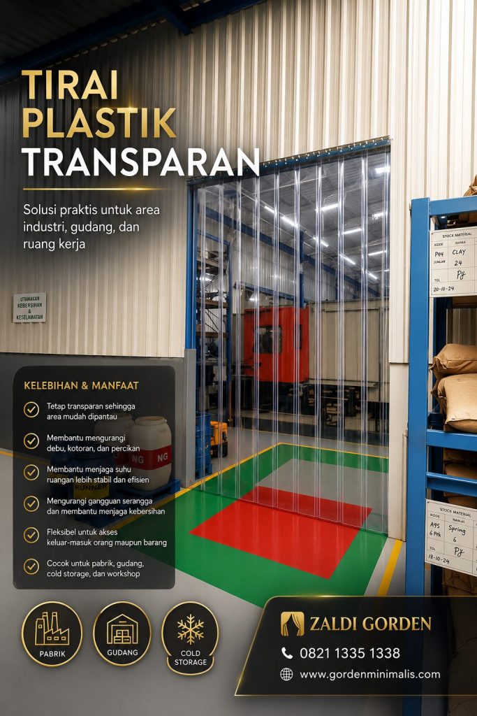 Tirai plastik transparan untuk pabrik industri gudang 3
