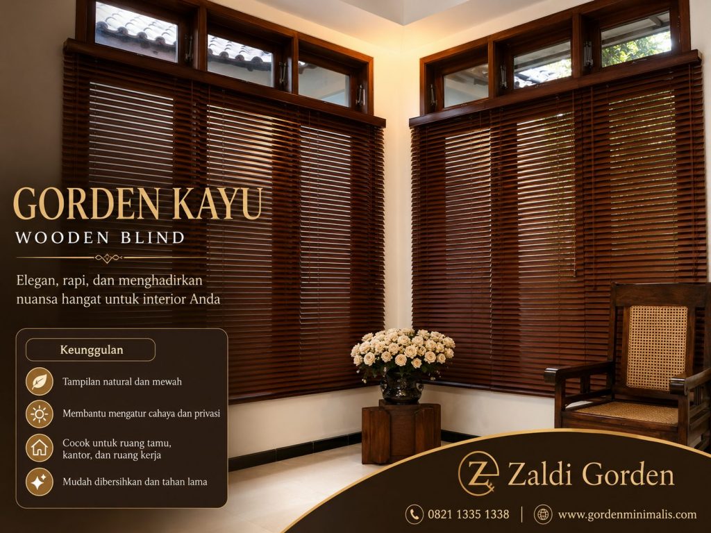 gorden kayu wooden blind gorden minimalis klasik 1