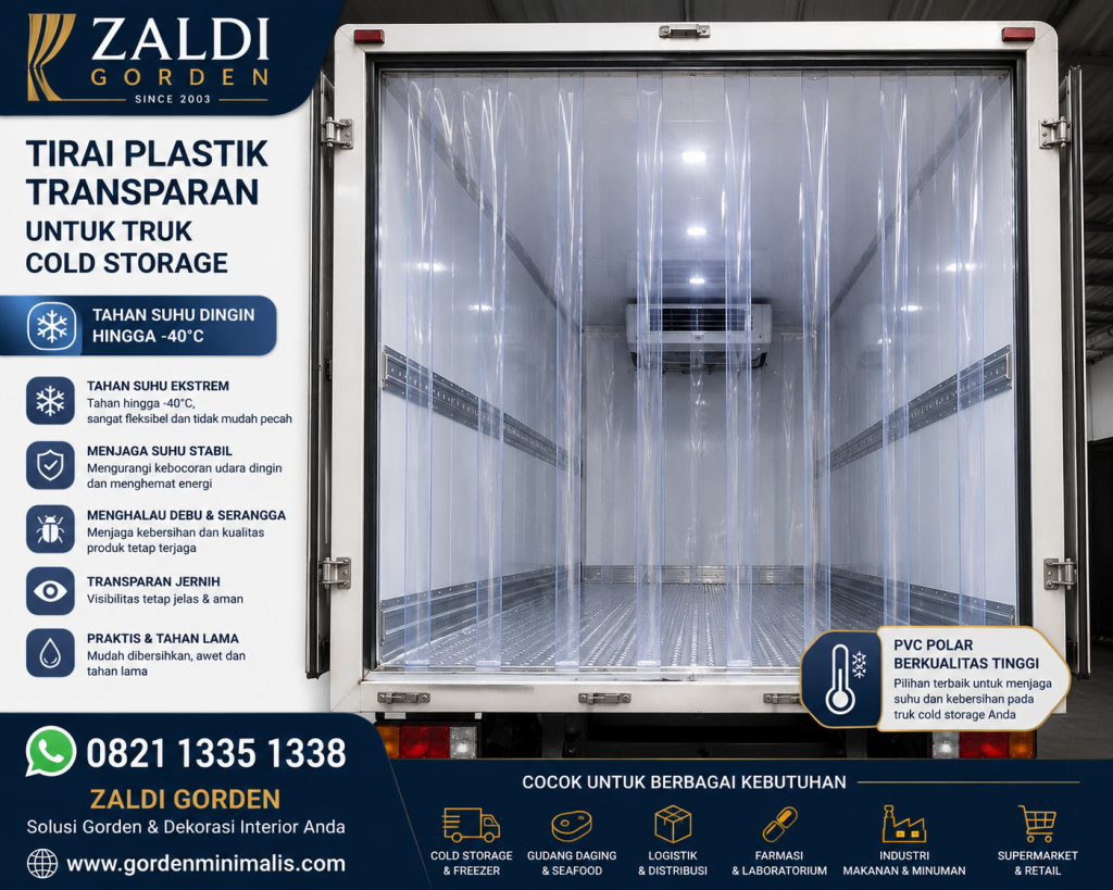 Tirai Plastik Transparan untuk truk pendingin cold storage 1