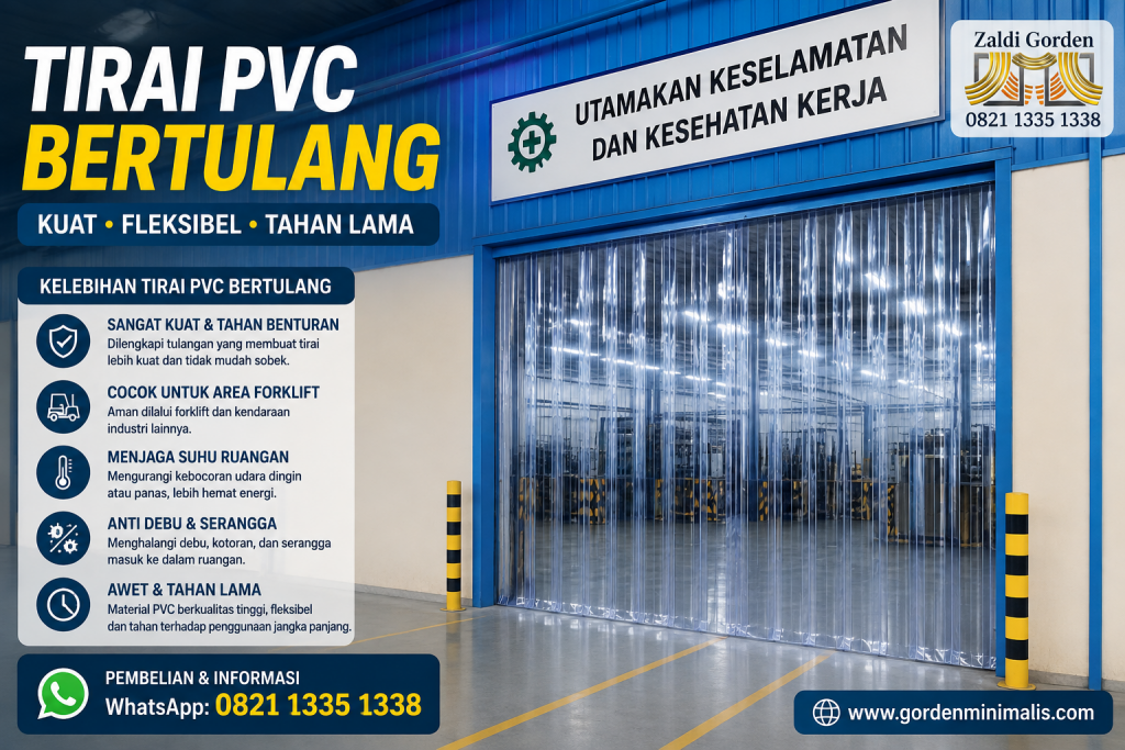 Tirai Plastik Bertulang PVC ribbed curtain 1