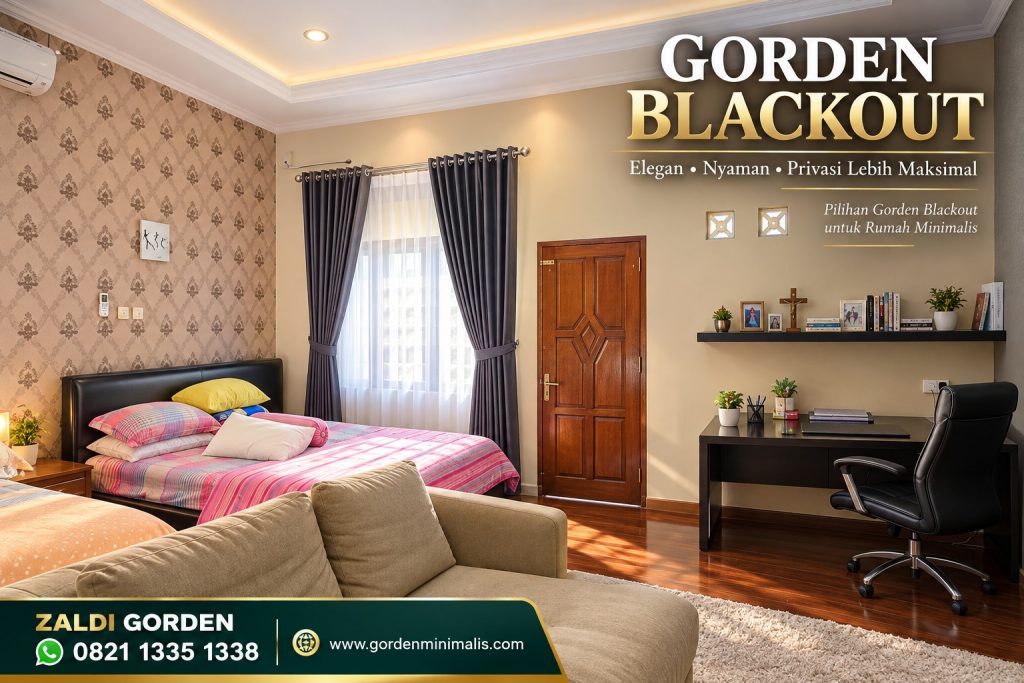 Gorden Minimalis Bahan Blackout terbaru model smokering