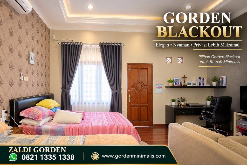 Gorden Minimalis Bahan Blackout terbaru model smokering